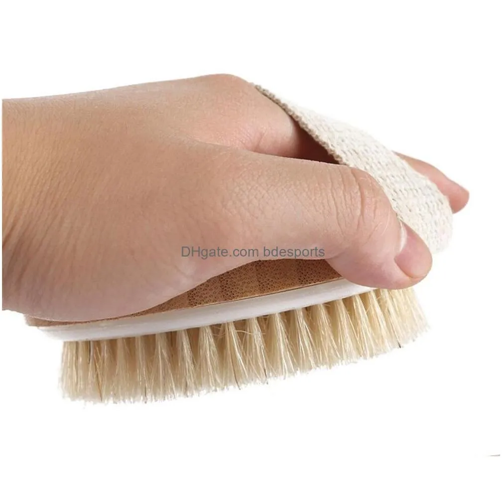 natural bristles bath brush body maasage no handle body exfoliating spa hot dry skin body wooden dry brush xb1