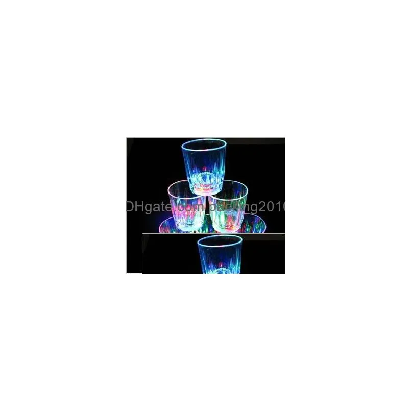 led flashing glowing cup water liquid activated light-up wine beer glass mug luminous party bar drink cup christmas party decoration