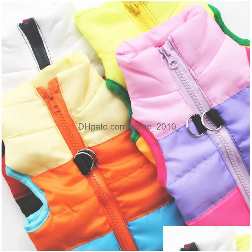 winter small dog clothes warm puppy cotton coat padded dogs jacket pet vest pet supplies 6 colors yg830