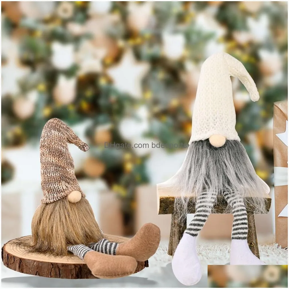 christmas gnomes decorations handmade swedish tomte with long legs scandinavian figurine plush elf doll xbjk2108