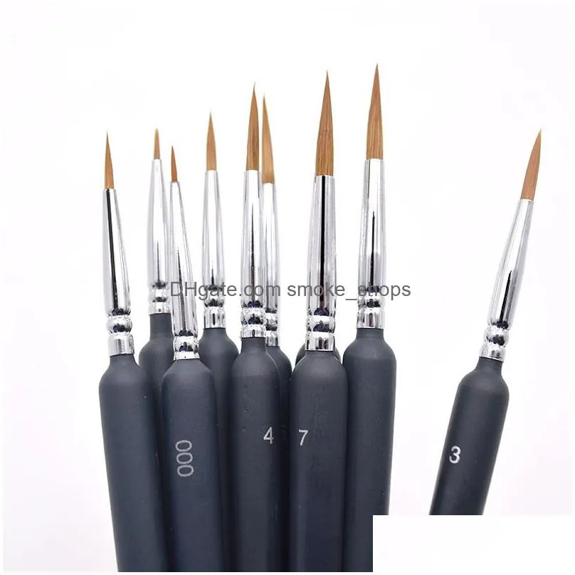 10pcs/set miniature paint brushes detail painting brush thin hook line pen for paint by numbers oil watercoloring jk2101xb