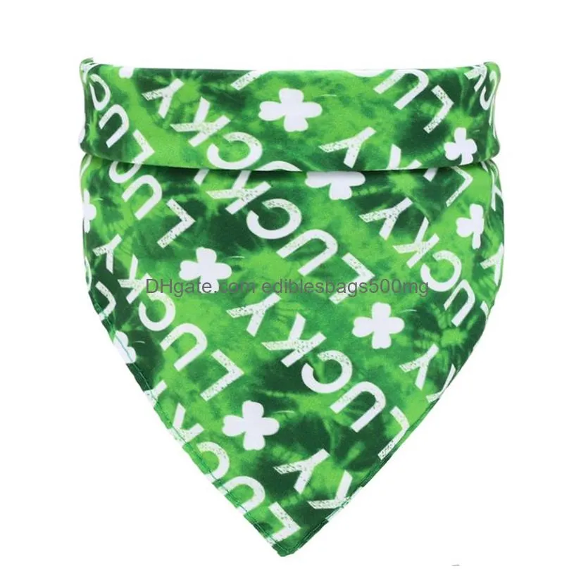 st. patricks day dog bandana shamrock kerchief triangle bibs scarf accessories for dogs cats pets animals jk2012xb