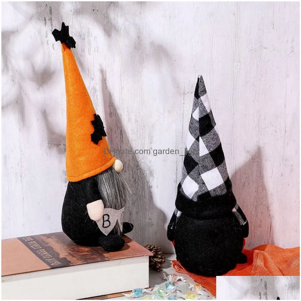 party supplies halloween home decor gnomes doll with bat plush handmade tomte swedish ornaments table decorations gifts xbjk2107