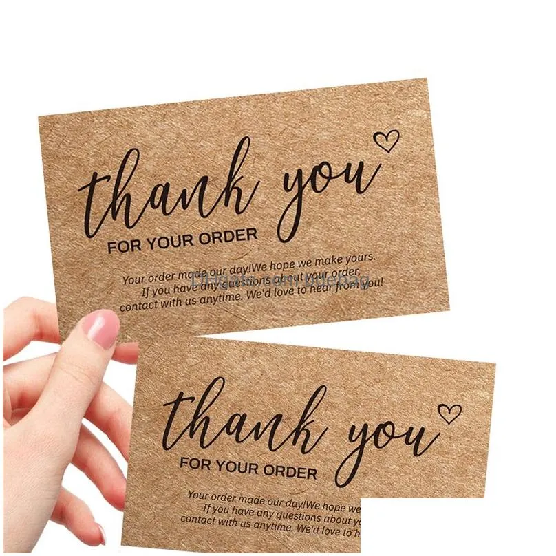 thank you for your order cards kraft paper products thanks card appreciation cardstock purchase inserts to support small business customer shopping