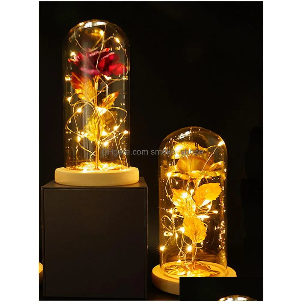 artificial eternal rose enchanted flower with led light valentines day mothers day birthday christmas gift jk2101xb