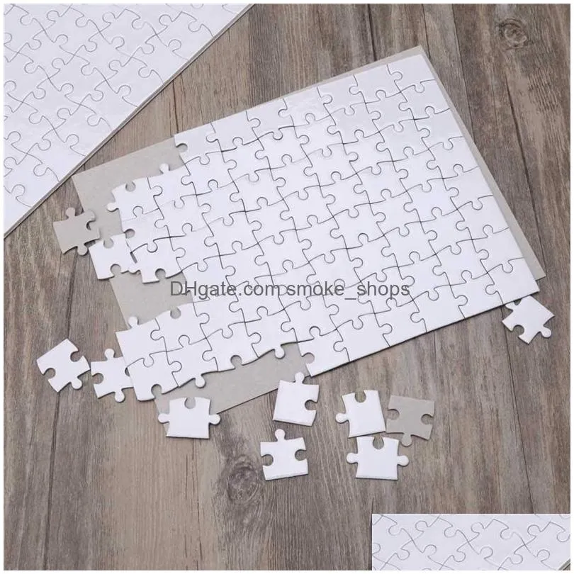 a5 sublimation blank jigsaw puzzle paper products with 80 pieces diy thermal transfer puzzles for diy kids color-in crafts projects