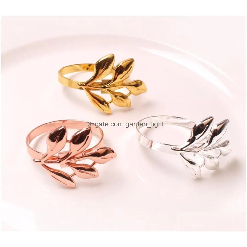 christmas napkin rings gold silver leaf napkins holder table decoration for wedding outdoor party baby shower