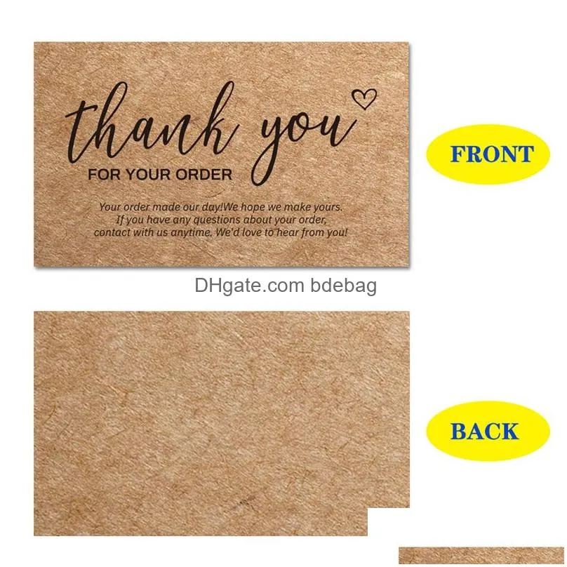 thank you for your order cards kraft paper products thanks card appreciation cardstock purchase inserts to support small business customer shopping