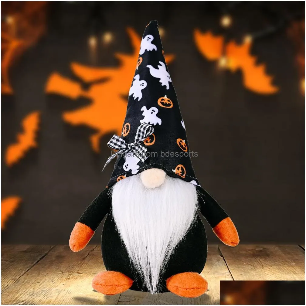 party supplies halloween decoration plush gnomes faceless doll ornaments for home shopping mall window xbjk2107