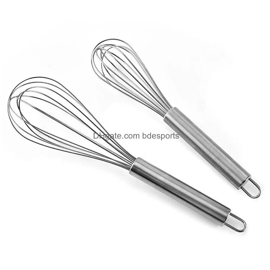 8 10 12 stainless steel egg beater hand whisk mixer balloon wire whisk for blending whisking beating stirring kitchen tools