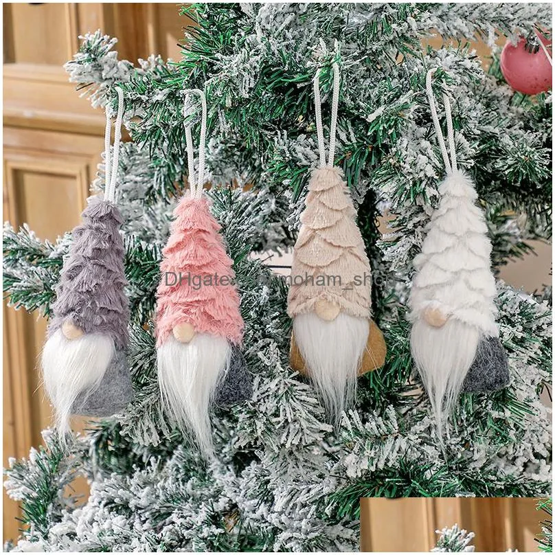 hanging gnome christmas tree decorations handmade swedish tomte xmas plush doll ornaments home decor xbjk2110