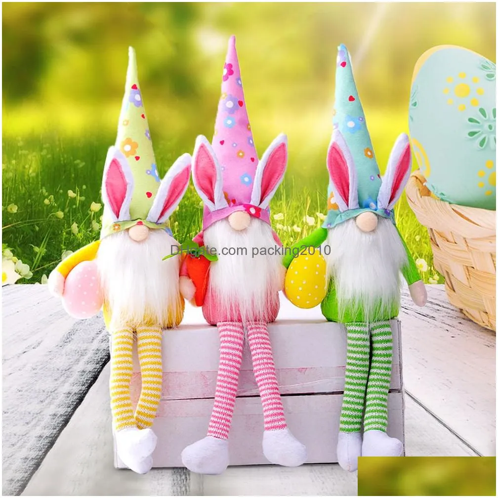 easter bunny gnomes girl room decor gifts elf dwarf home stuffed ornaments rabbit collectible dolls plush figurines jk2102xb