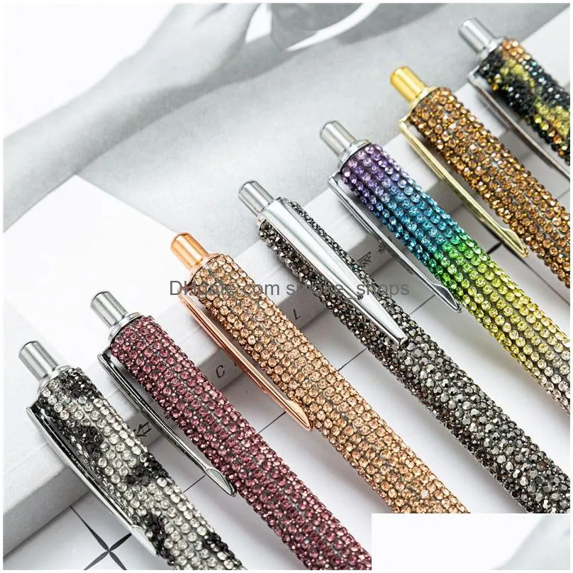 rhinestone bling metal ballpoint pens black ink medium point 1mm gift pen for christmas wedding birthday xbjk2112