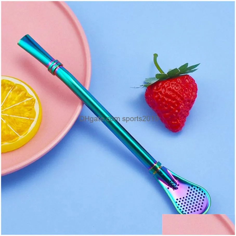 drinking straw stainless steel yerba mate straw gourd bombilla filter spoons reusable metal pro tea tools bar accessories jk2006kd