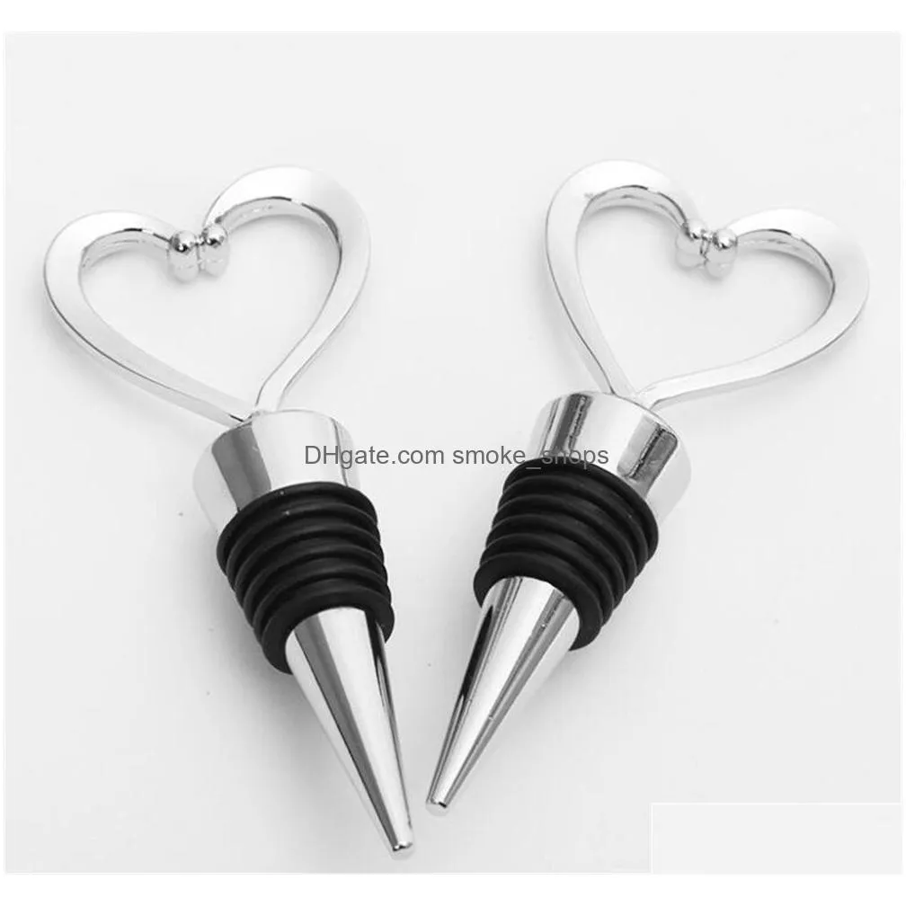 heart shaped champagne wine bottle stopper valentines wedding gifts set wine stopper bar accessories xb1