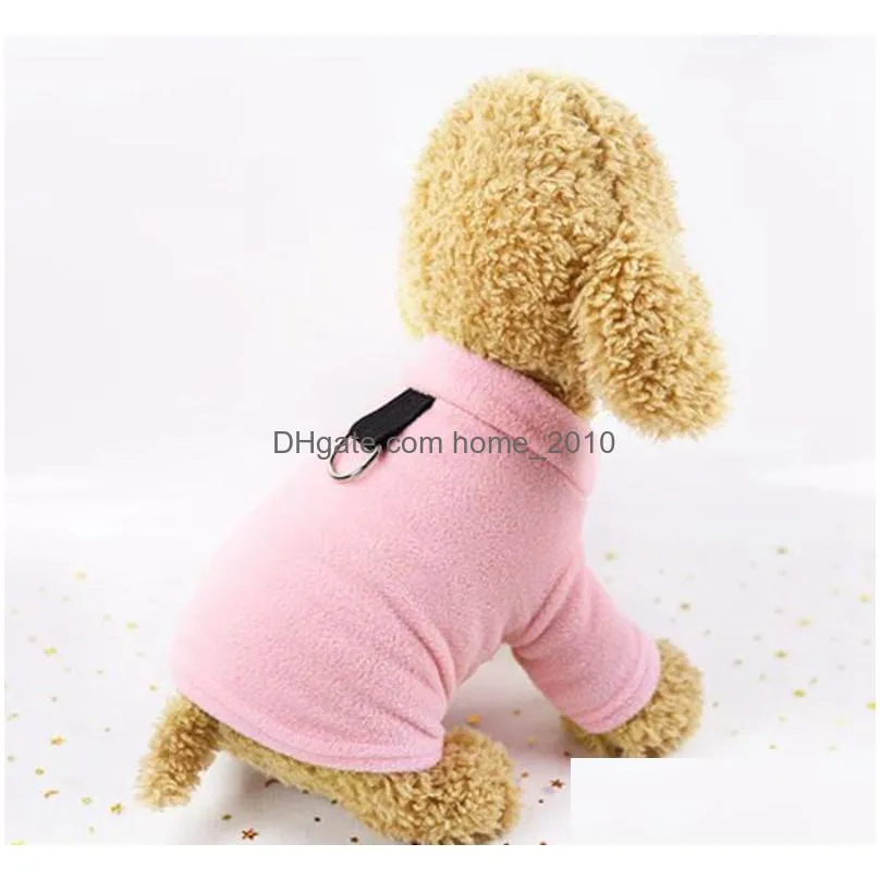 warm pet clothes fleece solid dog sweater winter small medium dogs pets coat d type buckle jackets pet supplies yg914