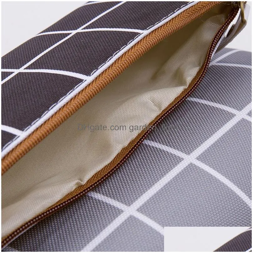 canvas pencil case pen bag striped grid korean stationery for students kids boys girls makeup costmetic pouch xbjk2110