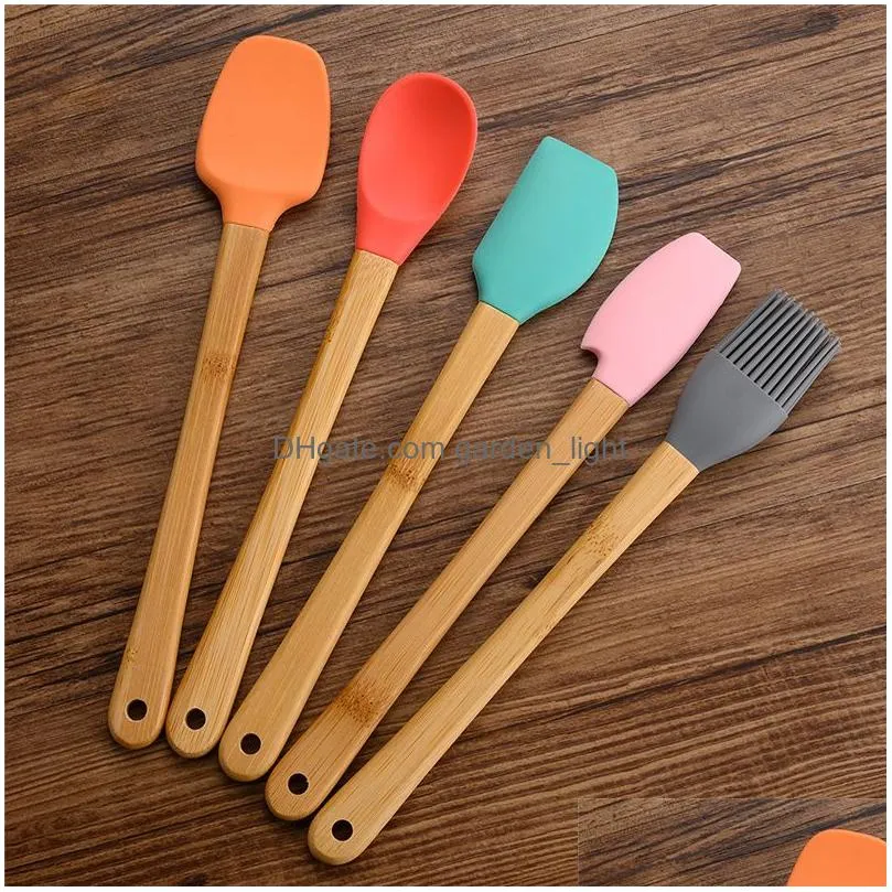 baking pastry tools mini silicone spatula scraper basting brush spoon for cooking mixing nonstick cookware kitchen utensils bpa 