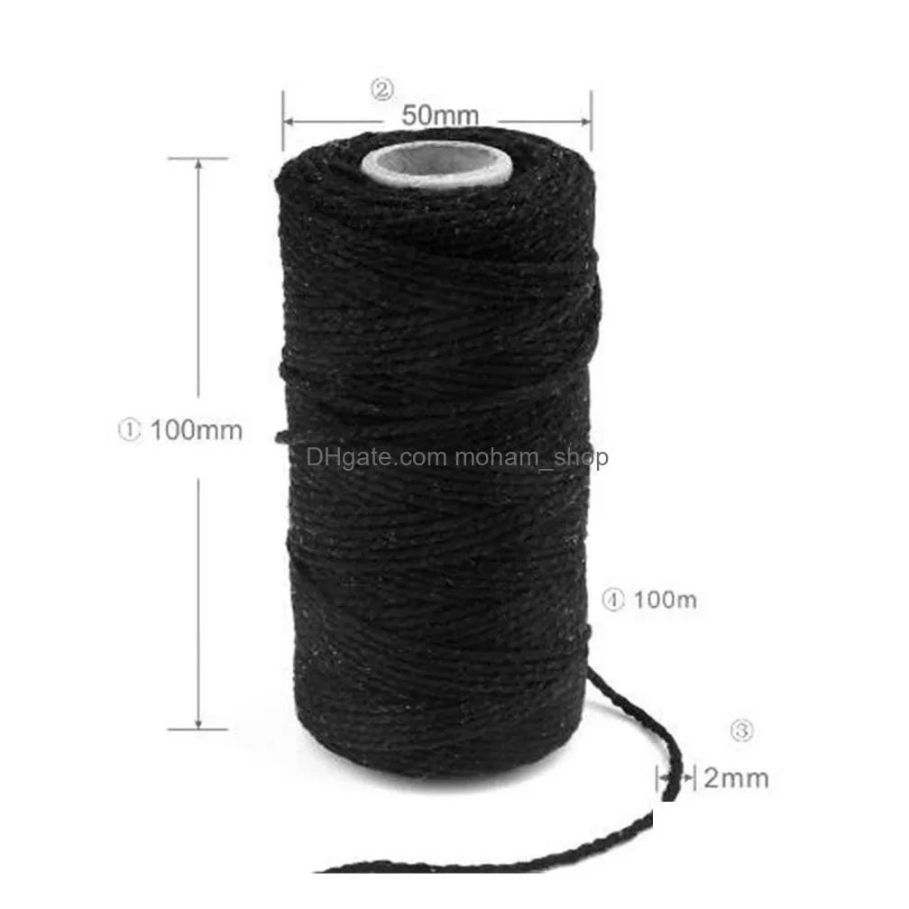 100m long/100yard pure cotton twisted cord rope crafts macrame artisan string high quality home decorative