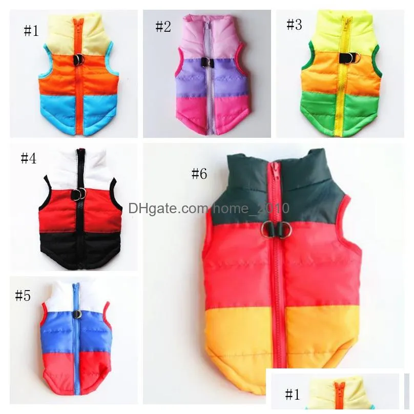 winter small dog clothes warm puppy cotton coat padded dogs jacket pet vest pet supplies 6 colors yg830