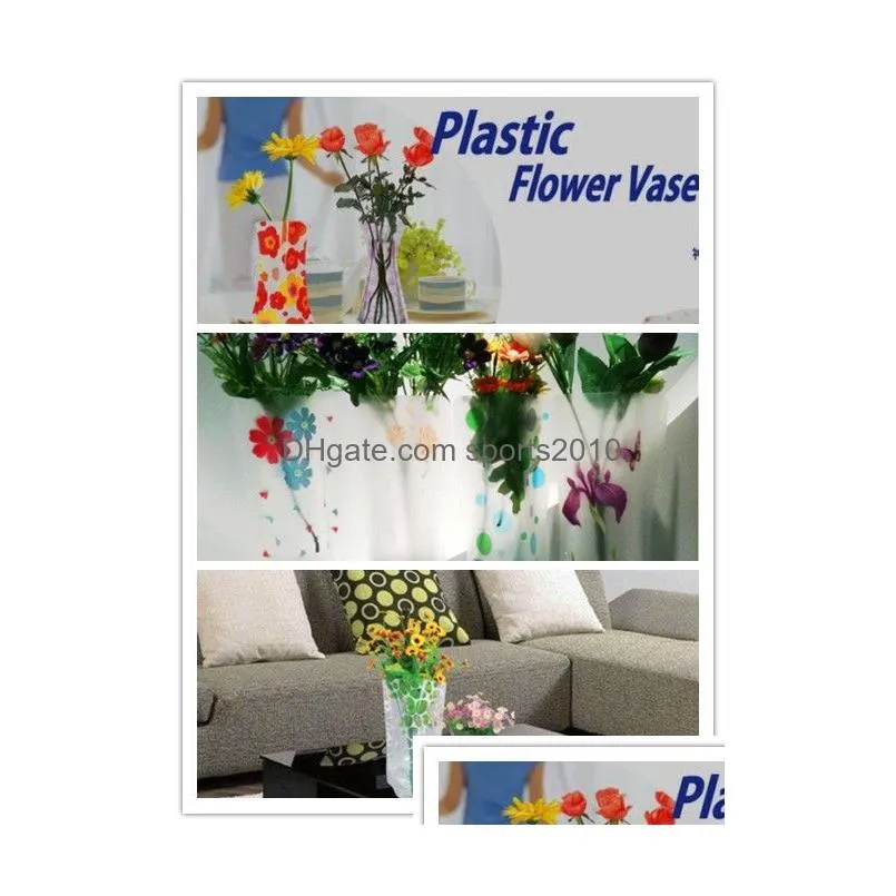 diy flower vase folding pvc vase foldableopp bag eco-friendly