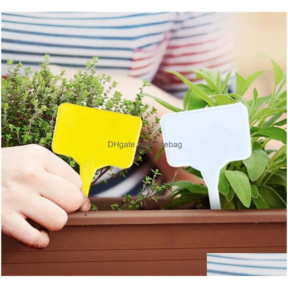 garden supplies large plastic plant labels t-type durable nursery garden markers tags for outdoor indoor herbs flowers vegetable potted plants