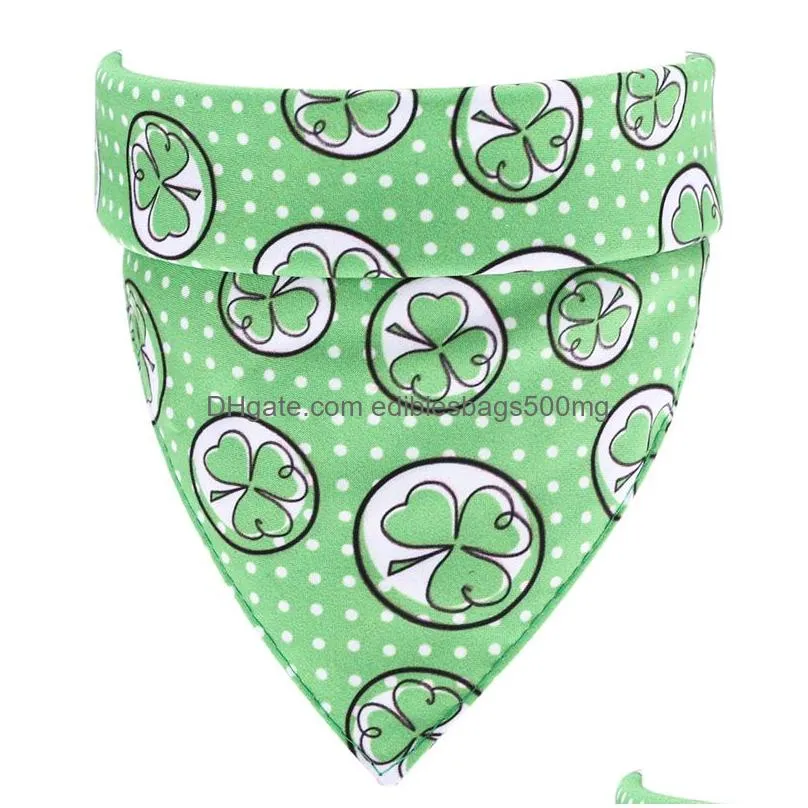 st. patricks day dog bandana shamrock kerchief triangle bibs scarf accessories for dogs cats pets animals jk2012xb