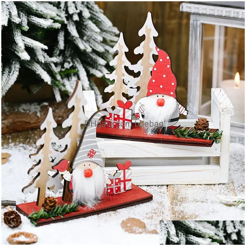 christmas decoration swedish gnome santa ornaments wooden tree table decor handmade toy holiday party gift jk2010xb