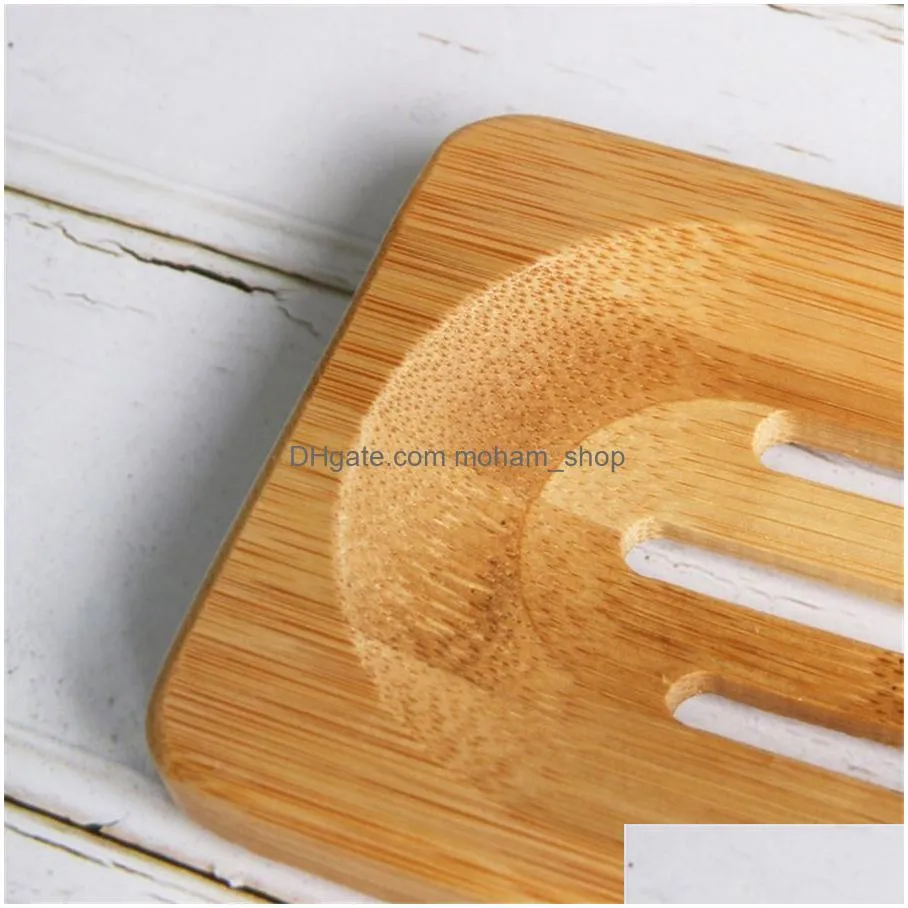 natural bamboo soap dish shower soap tray holder plat dry cleaning soap holder eco-friendly bathroom accessories xbjk2006