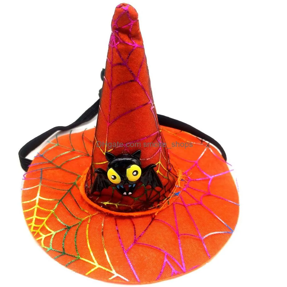 dog apparel halloween pet hats with pumpkin bat owl ornaments cat dogs caps costume party puppy kitty head decoration xbjk2109