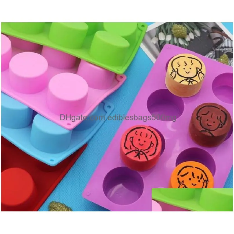8 holes round silicone cake mold 3d handmade cupcake jelly cookie mini muffin soap maker diy baking tools xb1