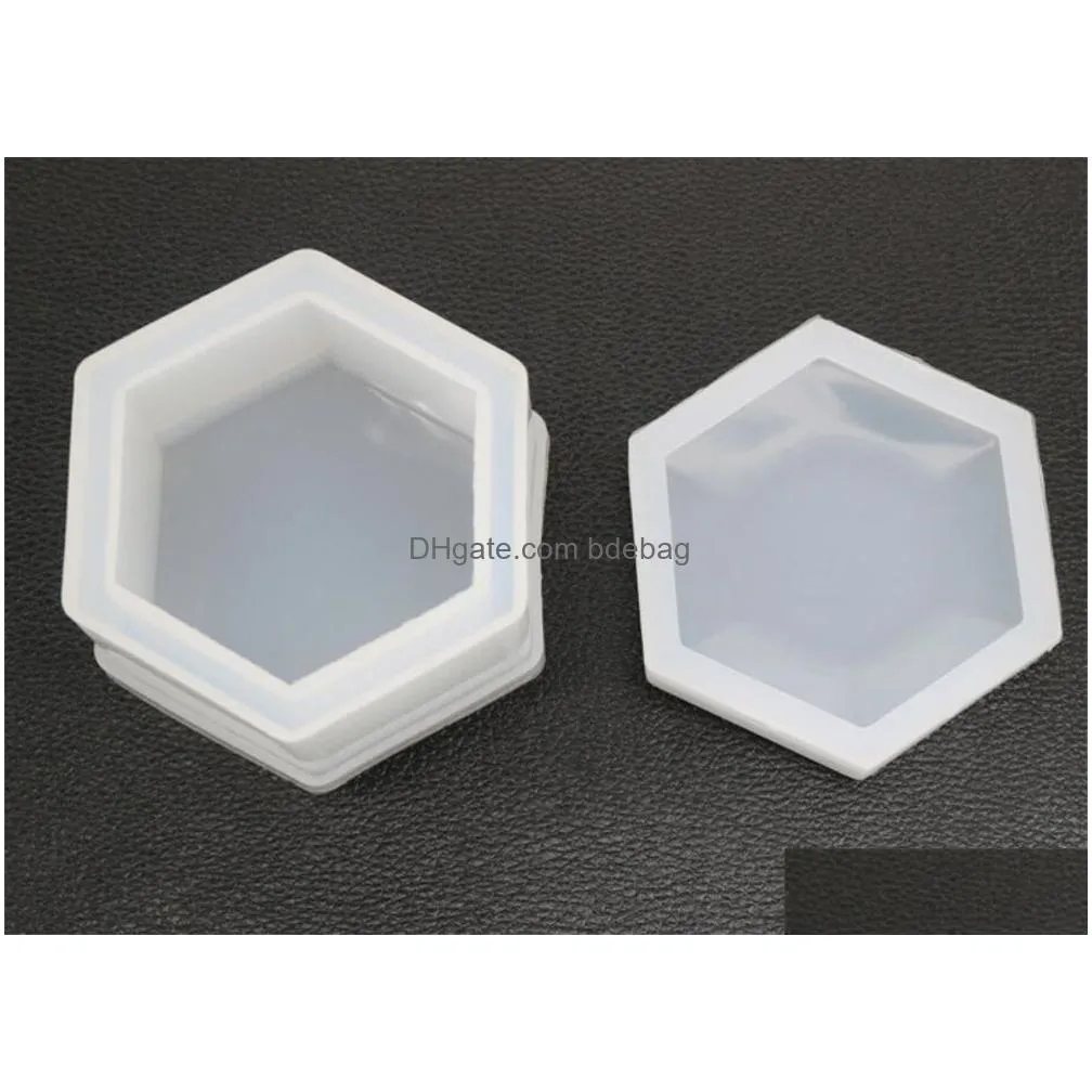 box resin outivity jewelry box molds hexagon epoxy silicone resin mold storage box mould for making resin crafts xb1