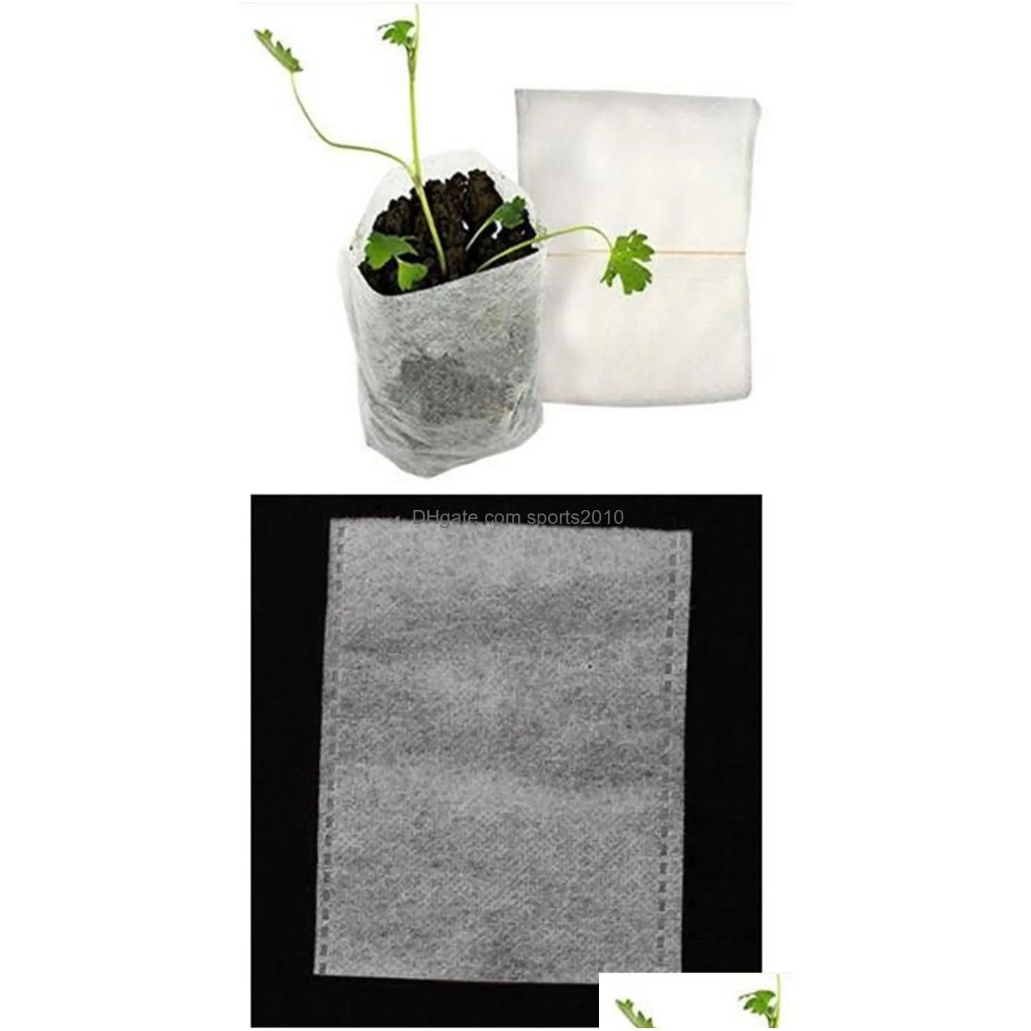 patio lawn 100pcs/pack garden supplies environmental protection non-woven nursery pots seedling raising bags 8x10cm fabrics white xb