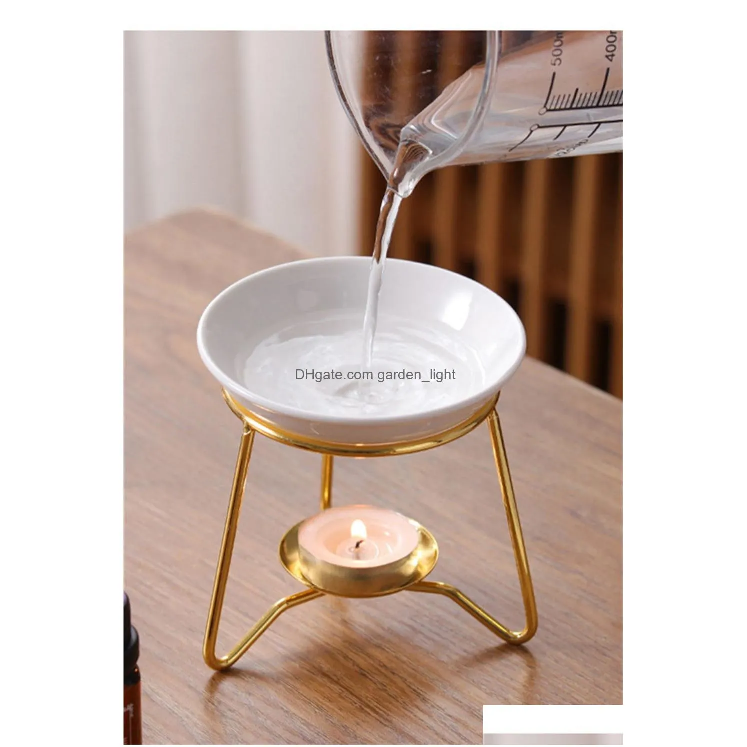 candle holders metal oil burner wax warmer ceramic tealight candle holder fragrance aromatherapy tart diffuser xb1