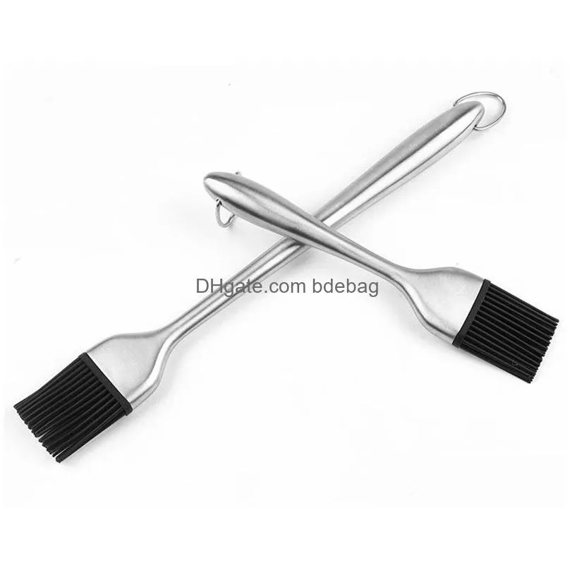 bbq silicone sauce basting brush stainless steel handle pastry brush barbecue tools for cooking marinating jk2007xb