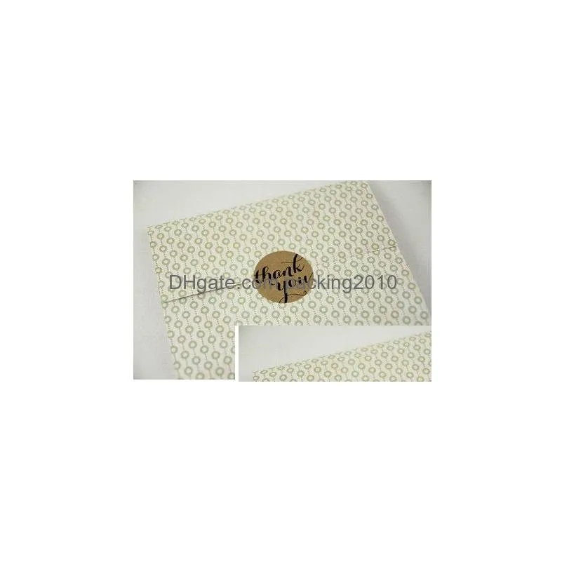 thank you typeface brown kraft stickers for envelopes card bag sealing sticker