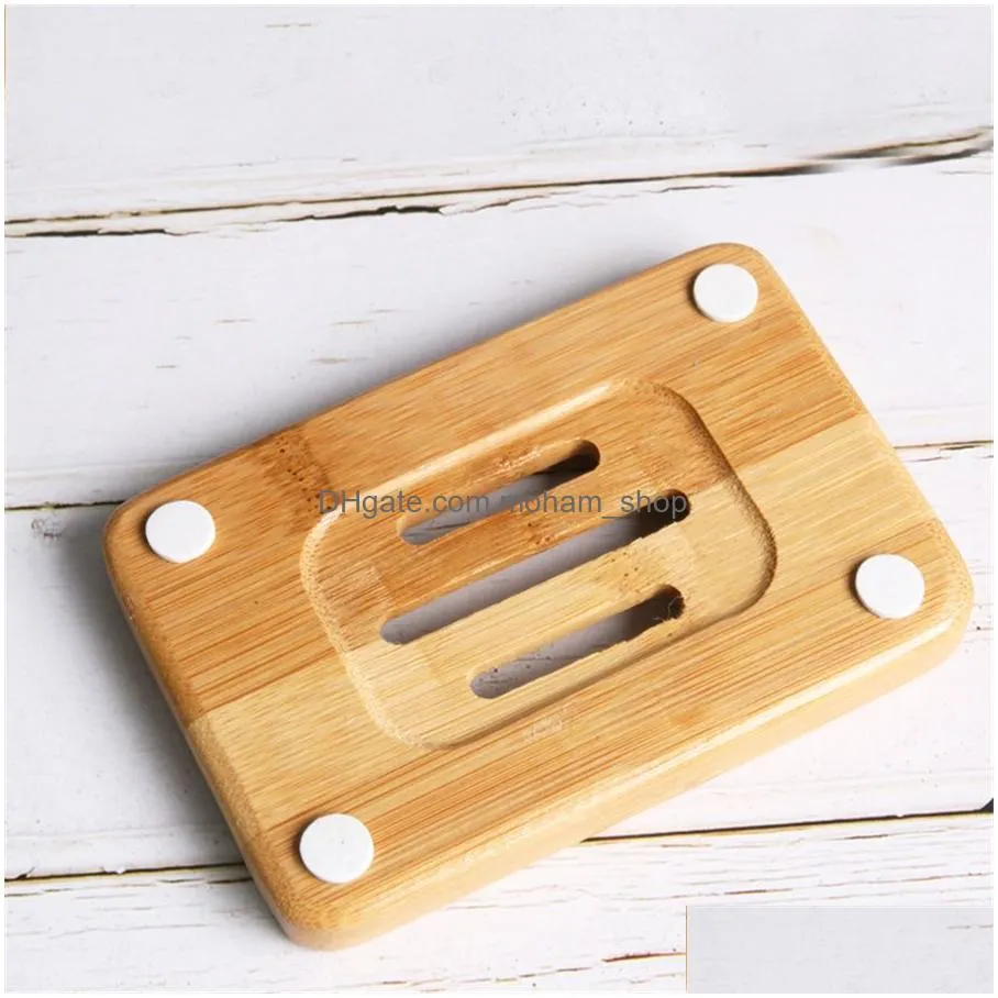 natural bamboo soap dish shower soap tray holder plat dry cleaning soap holder eco-friendly bathroom accessories xbjk2006