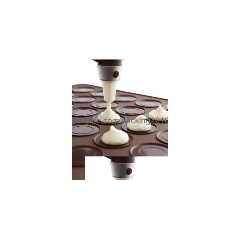 48-circle macaron mat silicone muffin dessert diy mold baking tool kd1