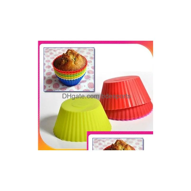 round shape silicone jelly baking mold 7cm muffin cup cake cups cupcake