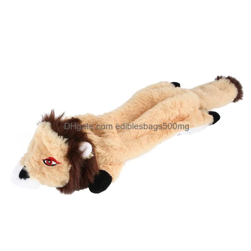 dog cat squeaky toys no stuffing tiger leopard  plush chew pets toy for small medium dogs training jk2012xb