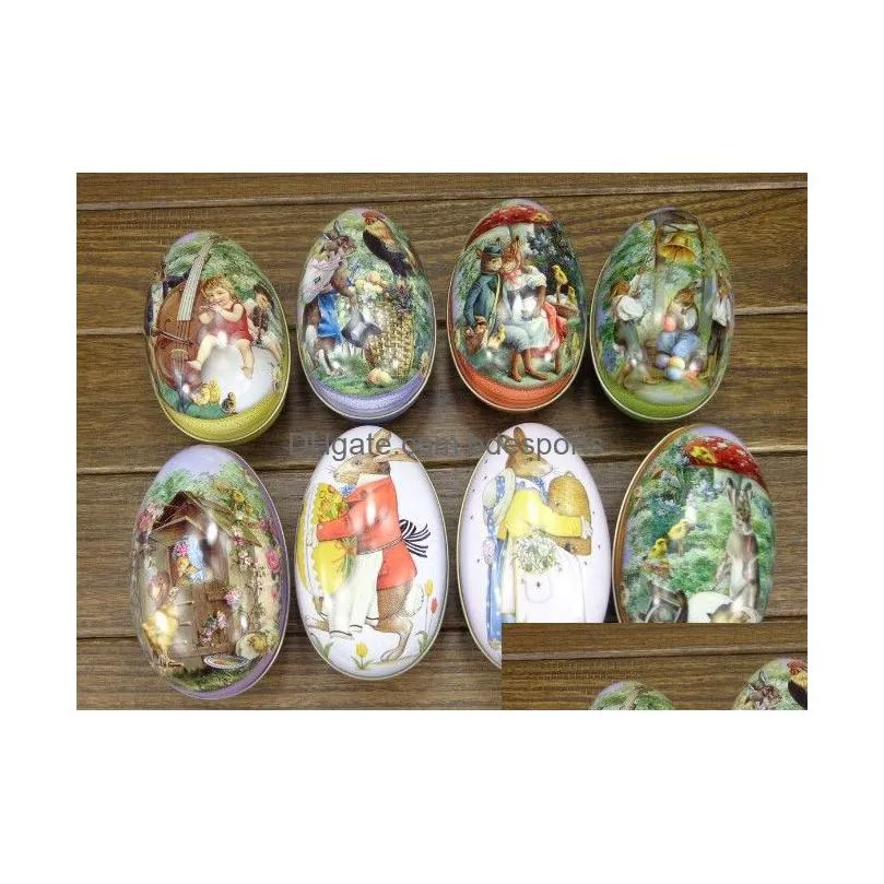 easter decoration cabochons fashion easter eggs tin candy storage box 8 all pattens available now