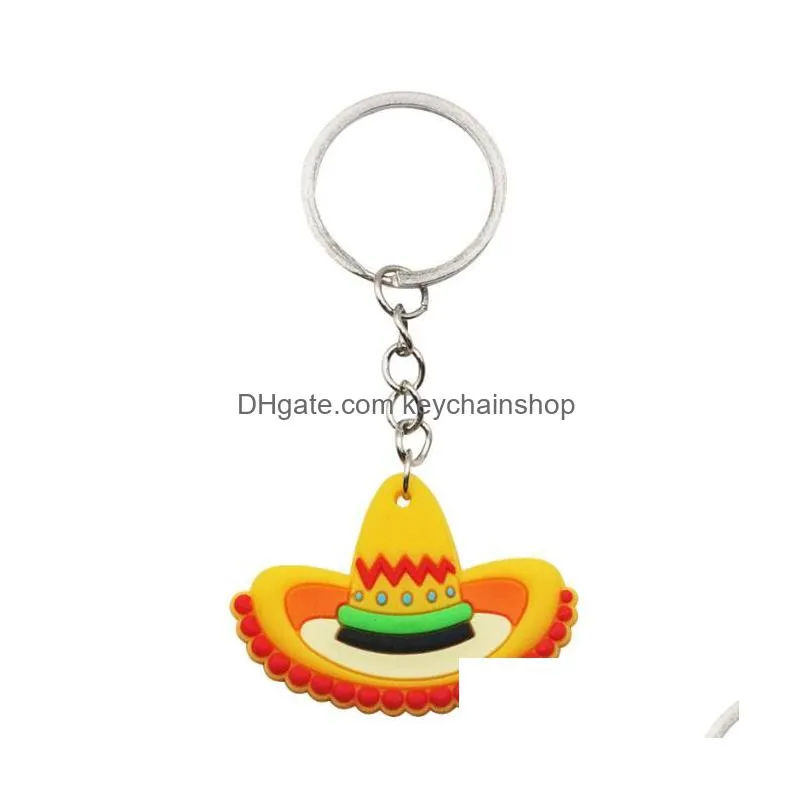 cartoon pvc keychain lollipop cactus cute key chain metal key ring for children schoolbags pendant