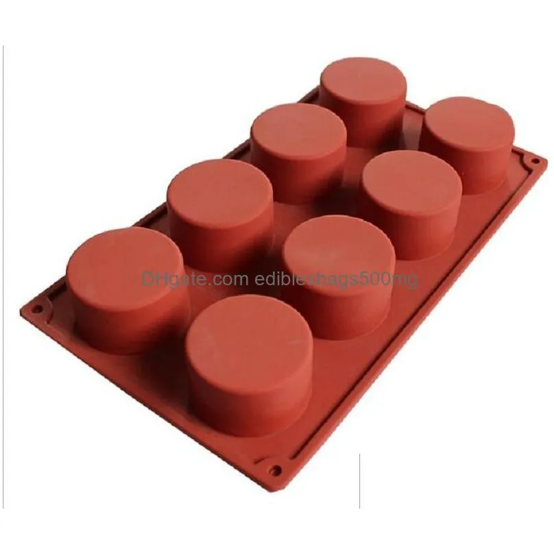 8 holles cake pastry baking round jelly gummy soap muffin mousse cake tools silicone pudding mold kd1