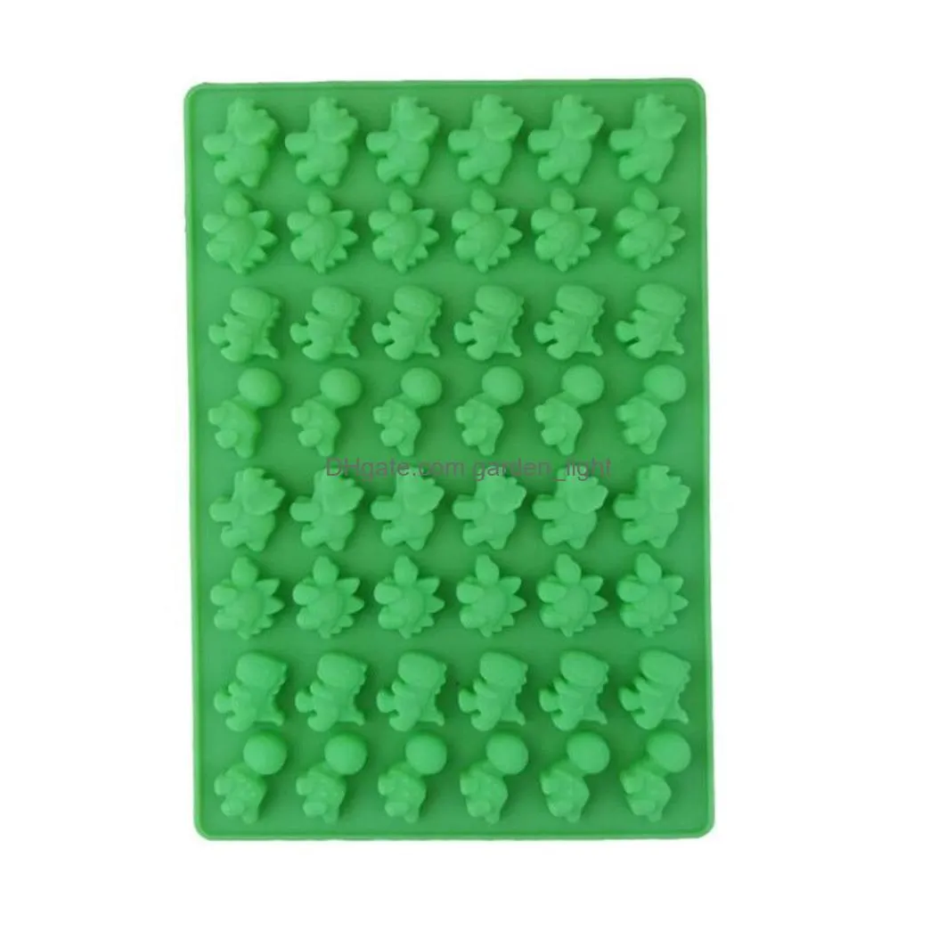  home dining 48 cavity silicone dinosaur mold chocolate gummy cake candy ice cube tray mold cake baking decorating tools kd1