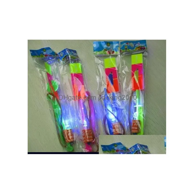 led light up space flying arrow helicopter toy