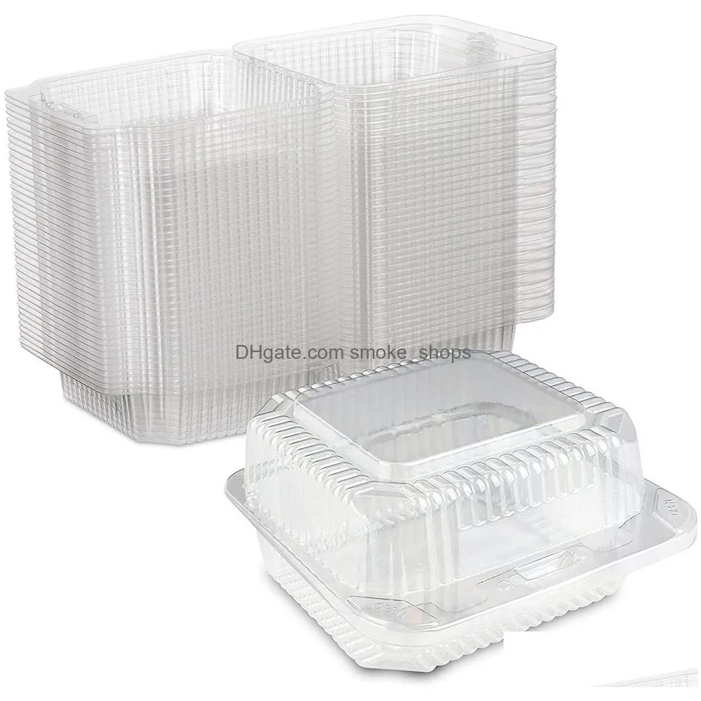 plastic clamshell takeout trays dessert containers hinged food container disposable to go boxes for salads pasta sandwiches xb1