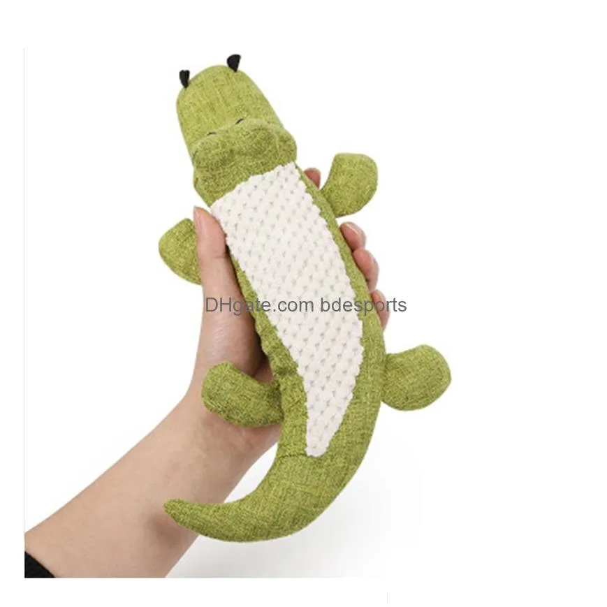 linen plush crocodile pet dog toy chew squeaky noise toy tough interactive doll cleaning teeth supplies jk2012xb