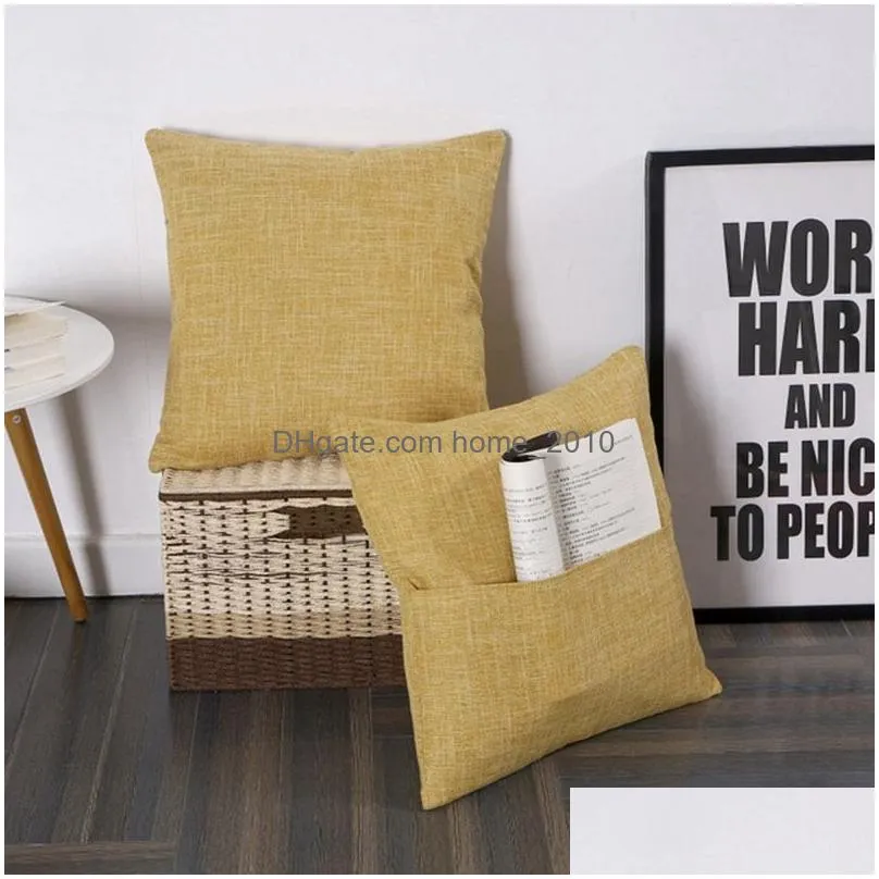 pillow covers solid envelope book pocket decorative pillow case linen blank throw pillow cushion cover home decor 13 colors yg794