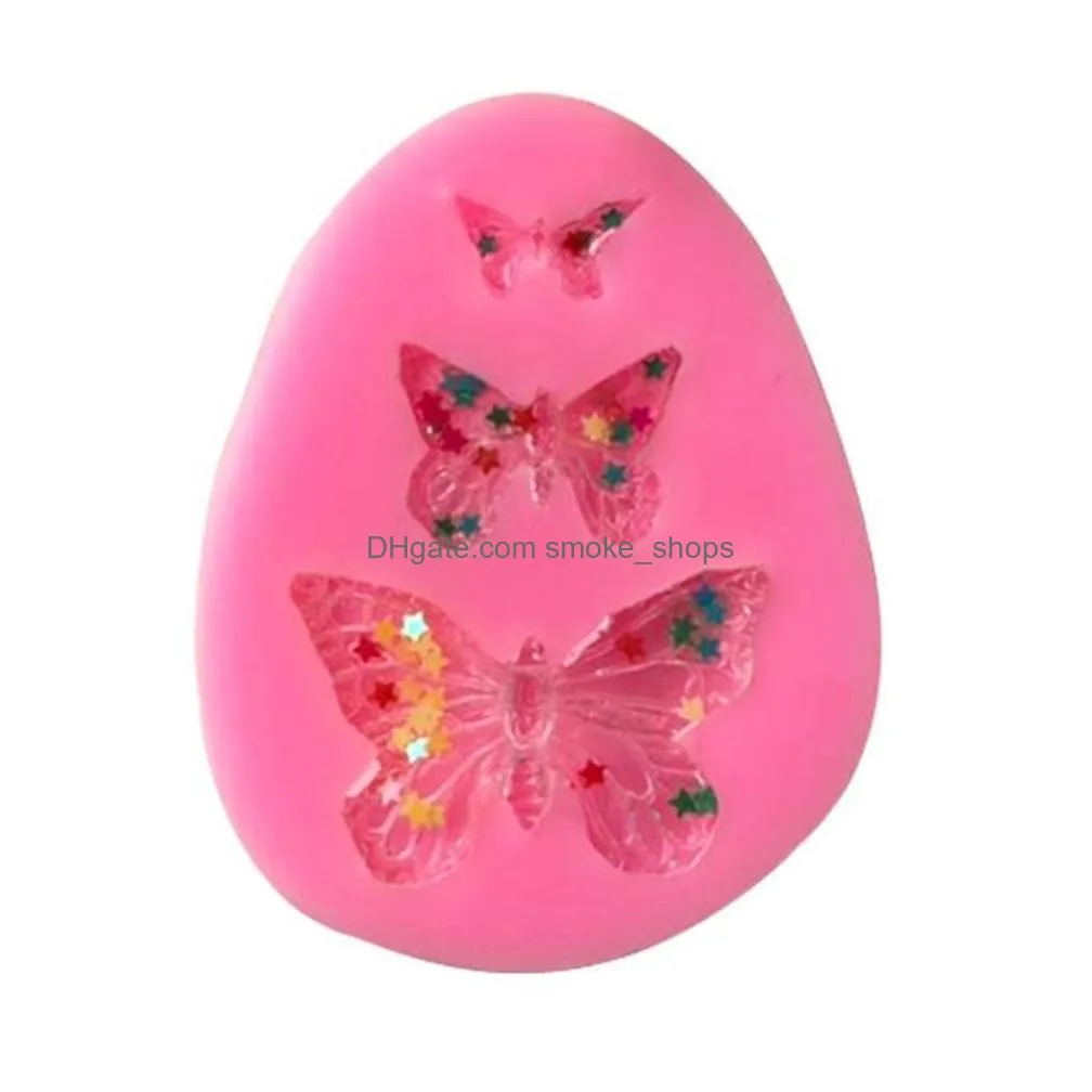  dining butterfly mould silicone baking accessories 3d diy sugar craft chocolate cutter mold fondant cake decorating tool 3 colors