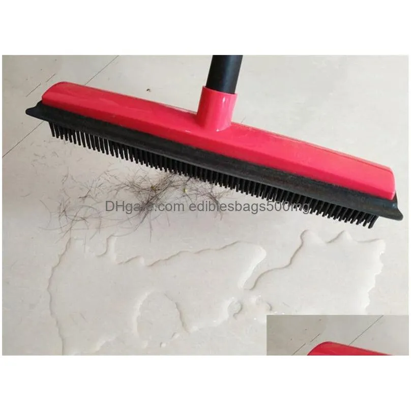  home rubber broom pet hair lint removal device telescopic bristles magic clean sweeper squeegee scratch bristle long push broom